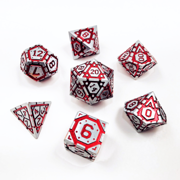 16mm Infinity Armor Dwarven Metal® Silver w/Red 7 pc set